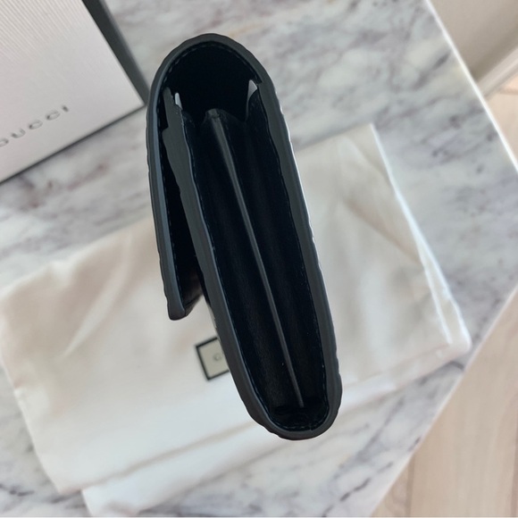 [🌟PRICE FIRM] GUCCI Cat Crystal Guccissima Monogram Logo Embossed Leather Wallet - Picture 14 of 16